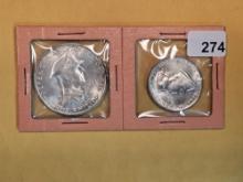Choice Brilliant Uncirculated silver 1947 Two-coin Philippines set