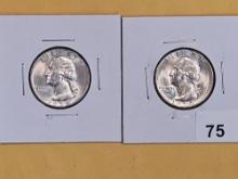 Two Very Choice Brilliant Uncirculated silver Washington Quarters