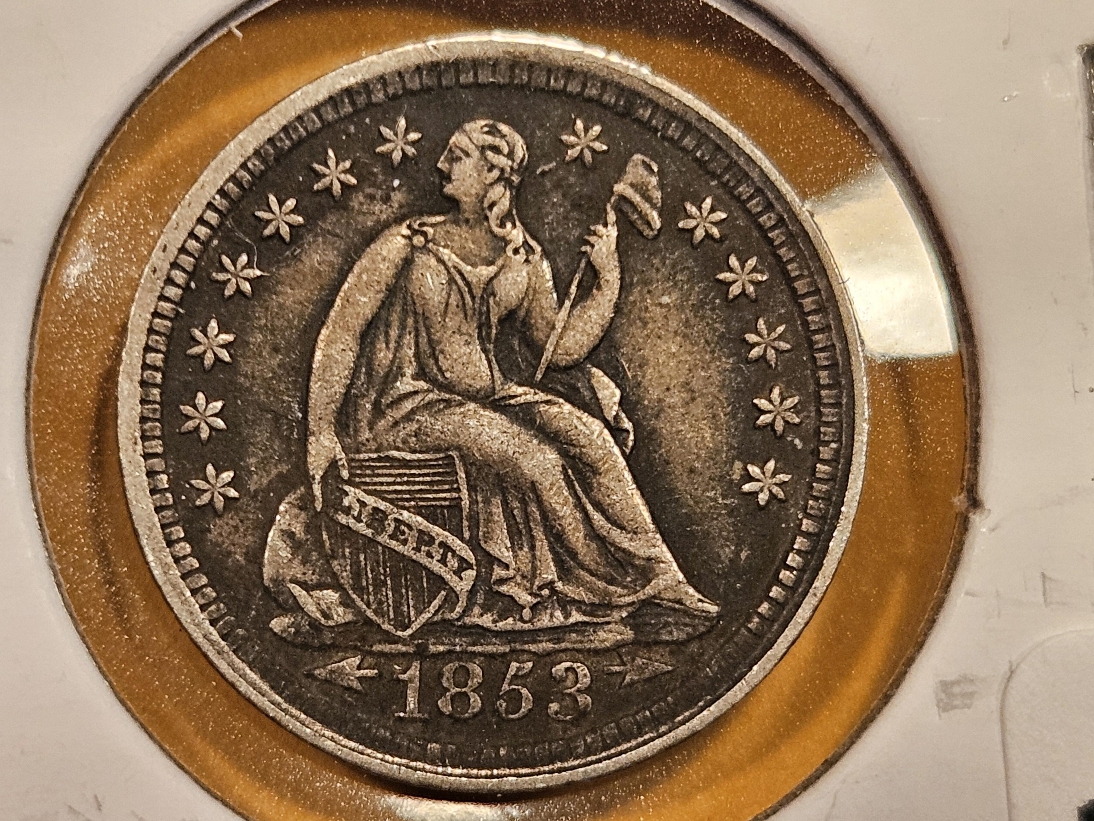 1853 Arrows at date Seated Liberty Half Dime