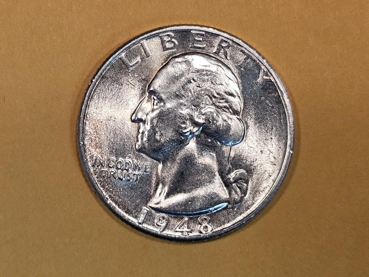 Choice Brilliant Uncirculated 1948-D Washington Quarter