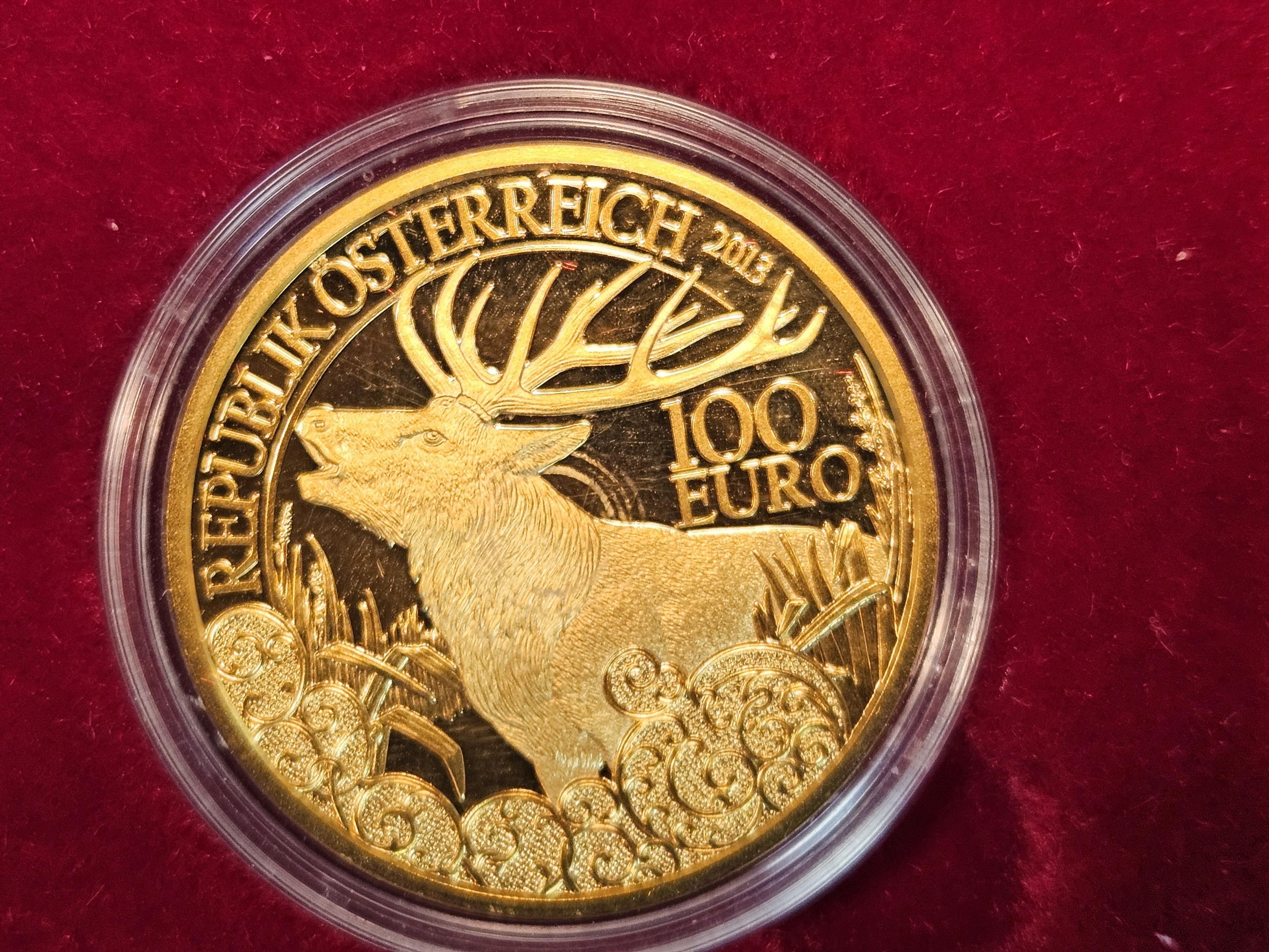 GOLD! Low Mintage 2013 Gold Austria 100 euros in Proof Deep Cameo