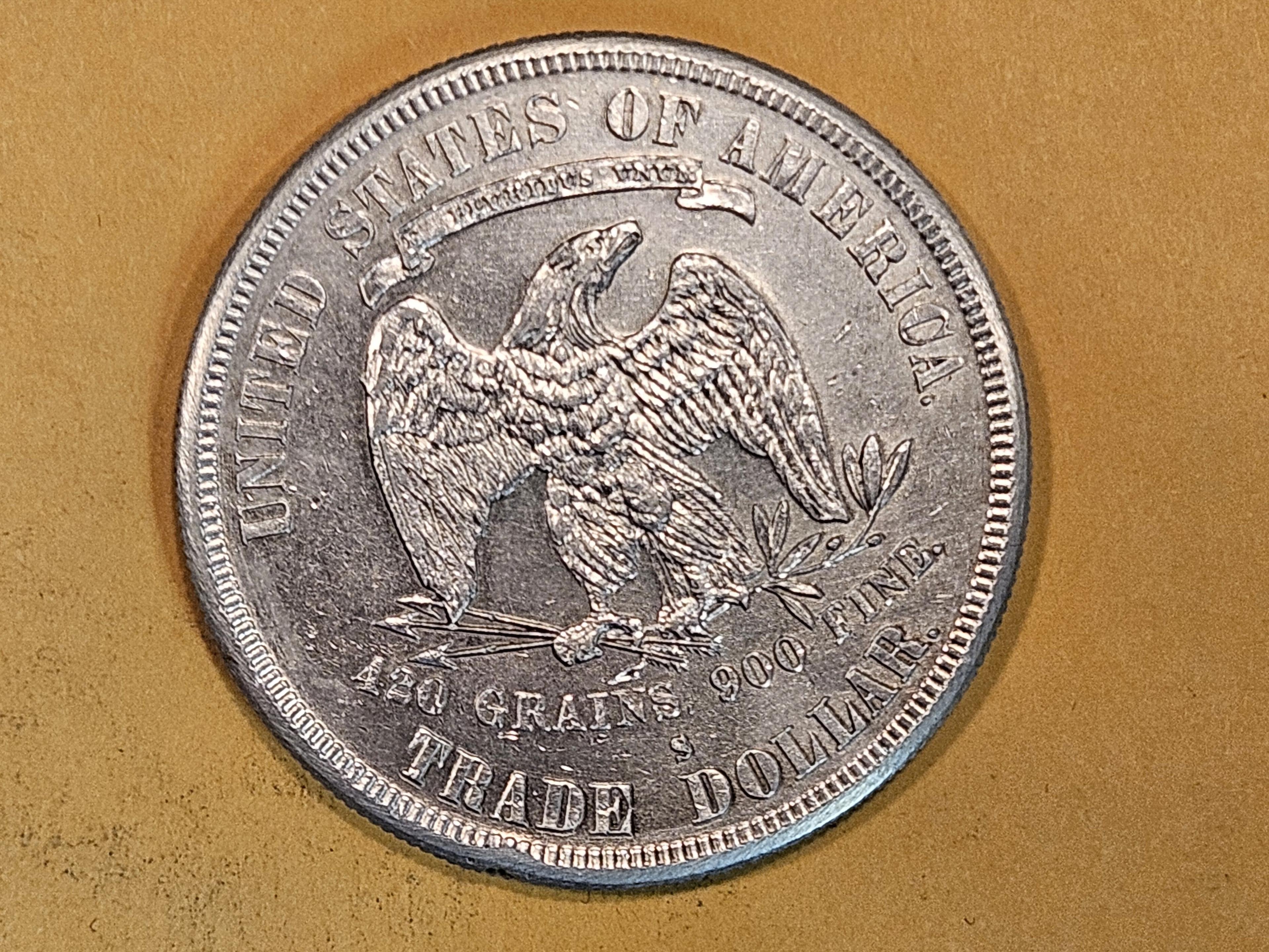 * 1878-S Trade Dollar in Bright Uncirculated - details