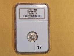 GEM! NGC 1937 Mercury Dime in Mint State 66 FB