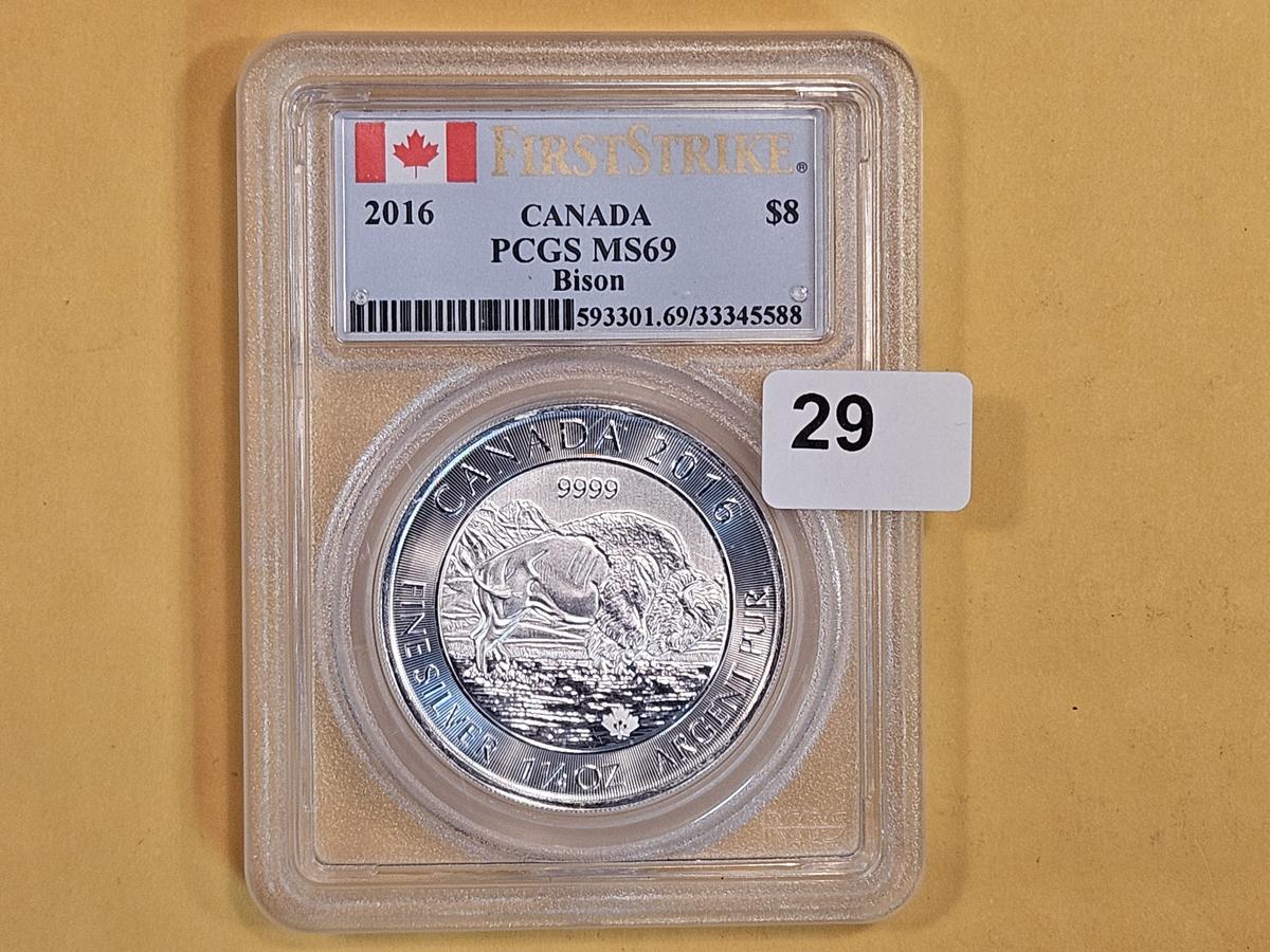 PCGS 2016 Canada Silver Eight Dollars in Mint State 69