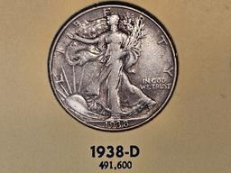 COMPLETE! 1937 - 1947 Walking Liberty silver Half Dollar Collection