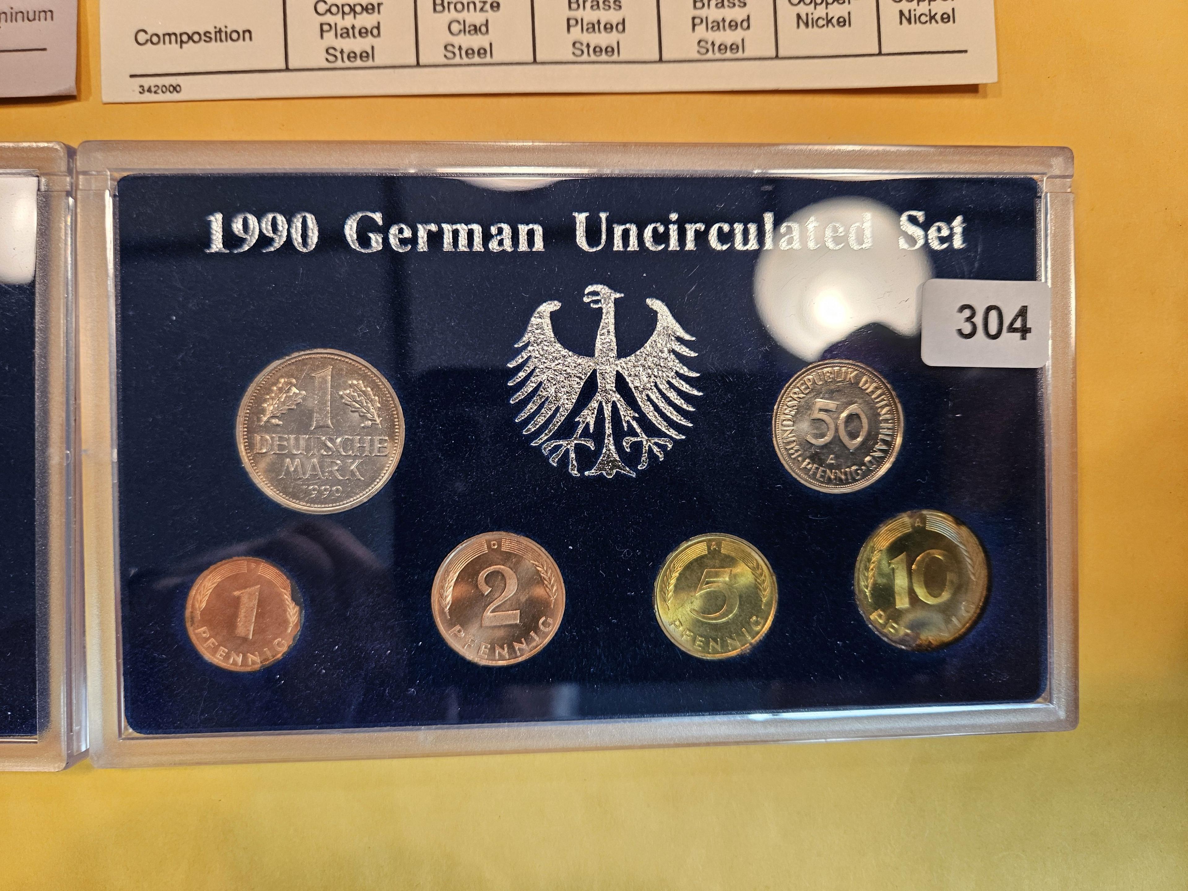 1982 East German and 1990 German BU Coin Sets