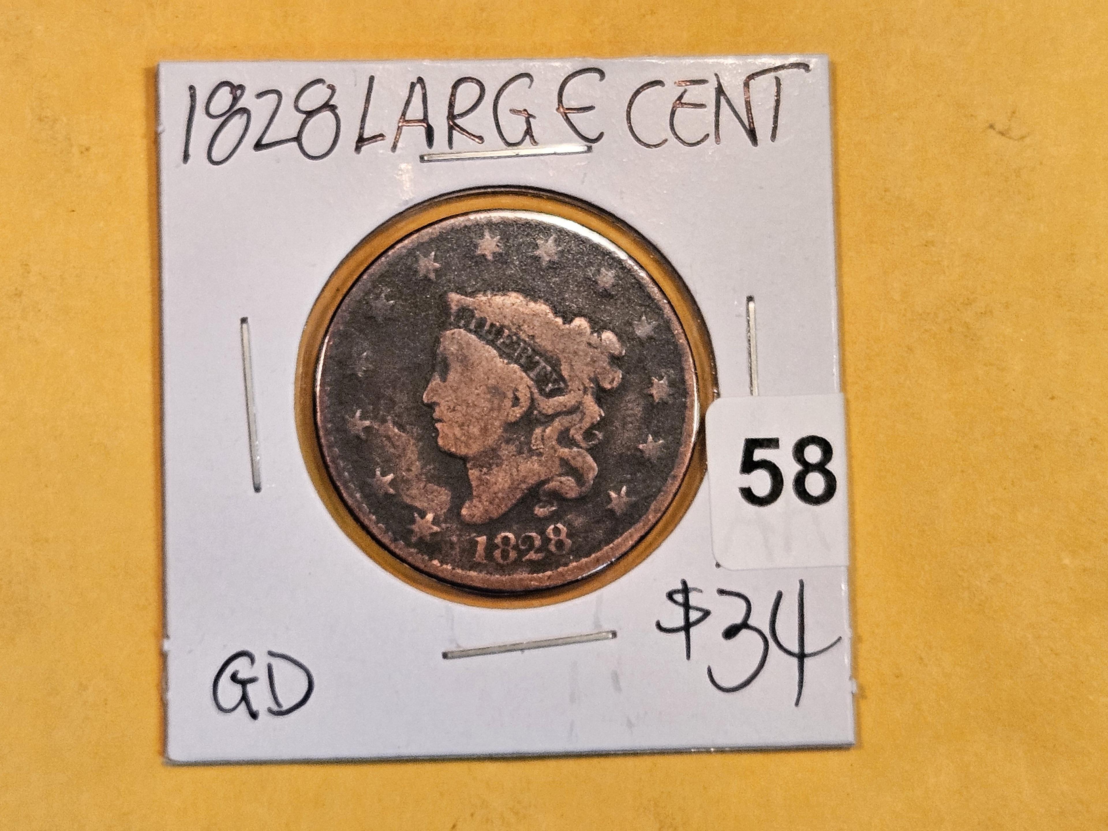 Better Date 1828 Coronet Head Large Cent