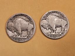 Two Better Date 1916 D and S Buffalo Nickels