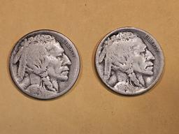 Two Better Date 1916 D and S Buffalo Nickels