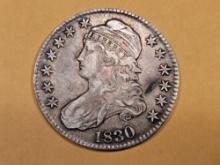 Better Grade 1830 Capped Bust Half Dollar