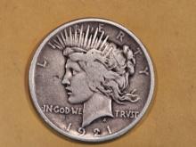 ** KEY DATE ** 1921 Peace silver Dollar