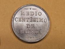 GEM Brilliant Uncirculated 1907 Panama 2 1/2 centavos