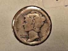 ** KEY DATE 1921 Mercury Dime