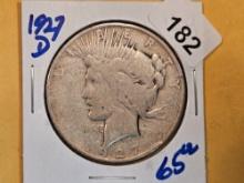 1927-D Peace silver dollar