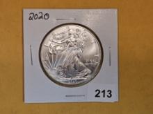 GEM Brilliant Uncirculated 2020 American Silver Eagle