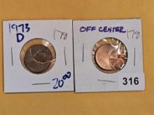 ERRORS! Two Uncirculated Lincoln Cents