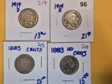 Four better date mixed Nickels