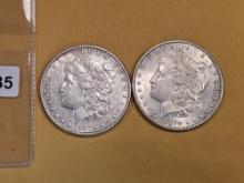 Two 1879 Morgan Dollars