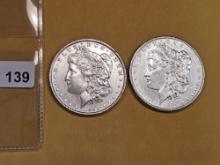 1898 and 1889 Morgan Dollars