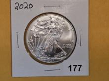 GEM Brilliant Uncirculated 2020 American Silver Eagle