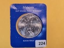 1982 GEM Brilliant Uncirculated silver Malaysia 25 ringgit