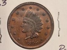 1863 Civil War Token Merchant's Store Card in About Uncirculated