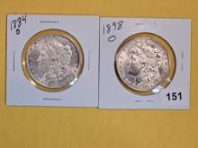 1884-O and 1898-O Morgan Dollars