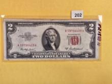 Two 1953-A Two Dollar Red Seal Notes