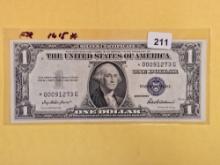 Crisp Uncirculated 1935-F One Dollar Silver Certificate STAR Replacement