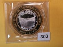 GEM Ten Dollar .999 Fine Silver Casino Gaming Token