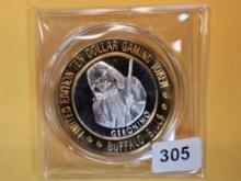 GEM Ten Dollar .999 Fine Silver Casino Gaming Token