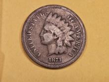 1873 Open Three Indian Cent
