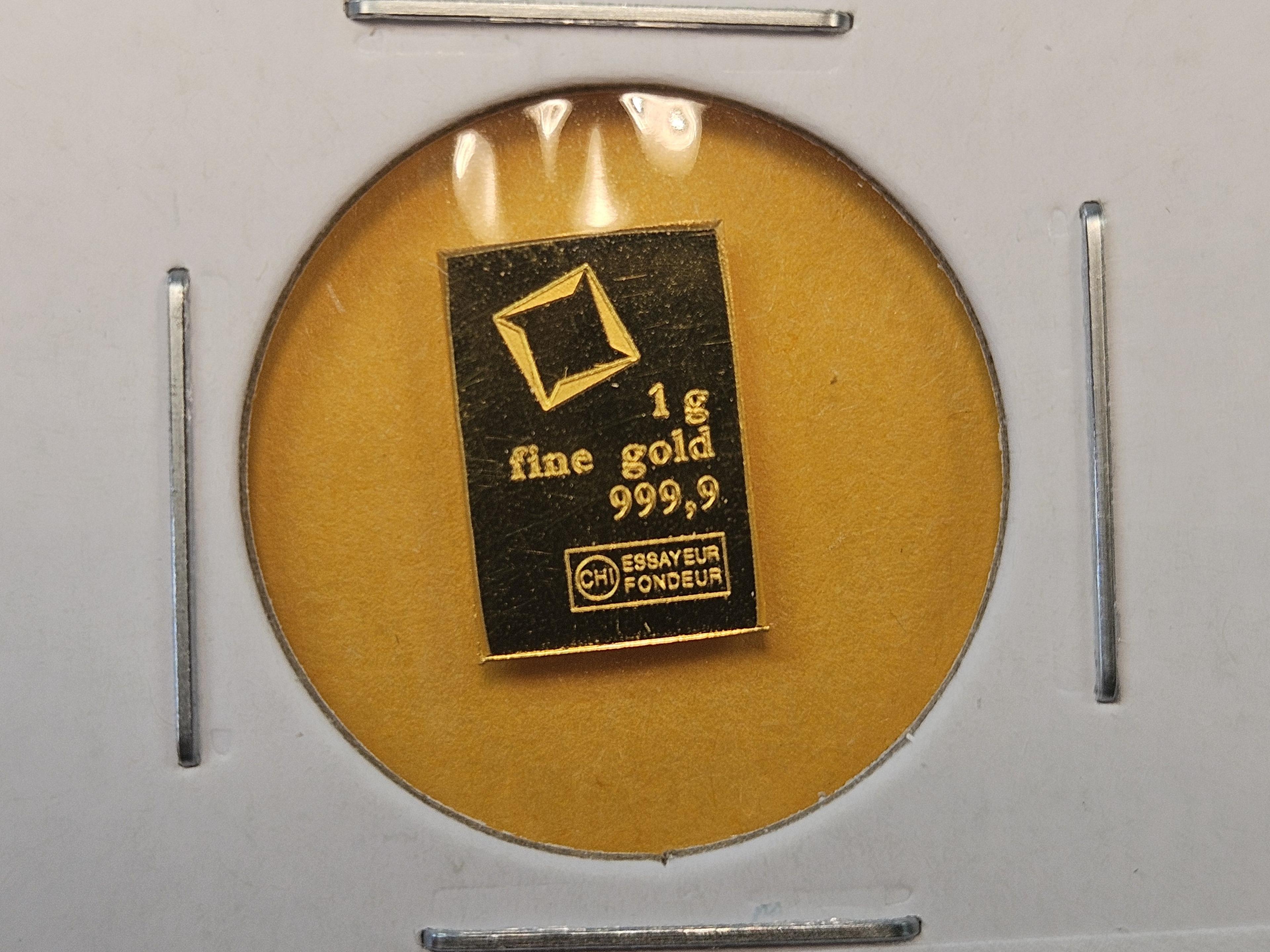 GOLD! Valcambi One Gram .9999 fine Gold Bar