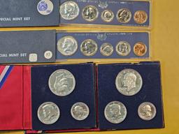 Two US Special Mint Sets and two 1976 Bicentennial Silver Proof Sets
