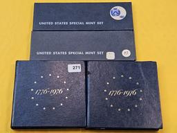 Two US Special Mint Sets and two 1976 Bicentennial Silver Proof Sets