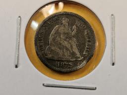 Three Seated Liberty Half Dimes