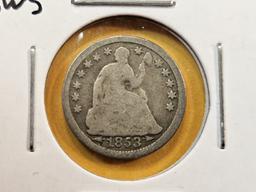 Three Seated Liberty Half Dimes