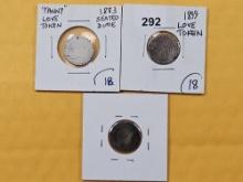 Three Silver Dime Love Tokens