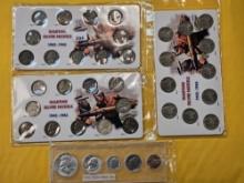 Three Sets of Wartime Silver Nickels and a 1963 Mint Set