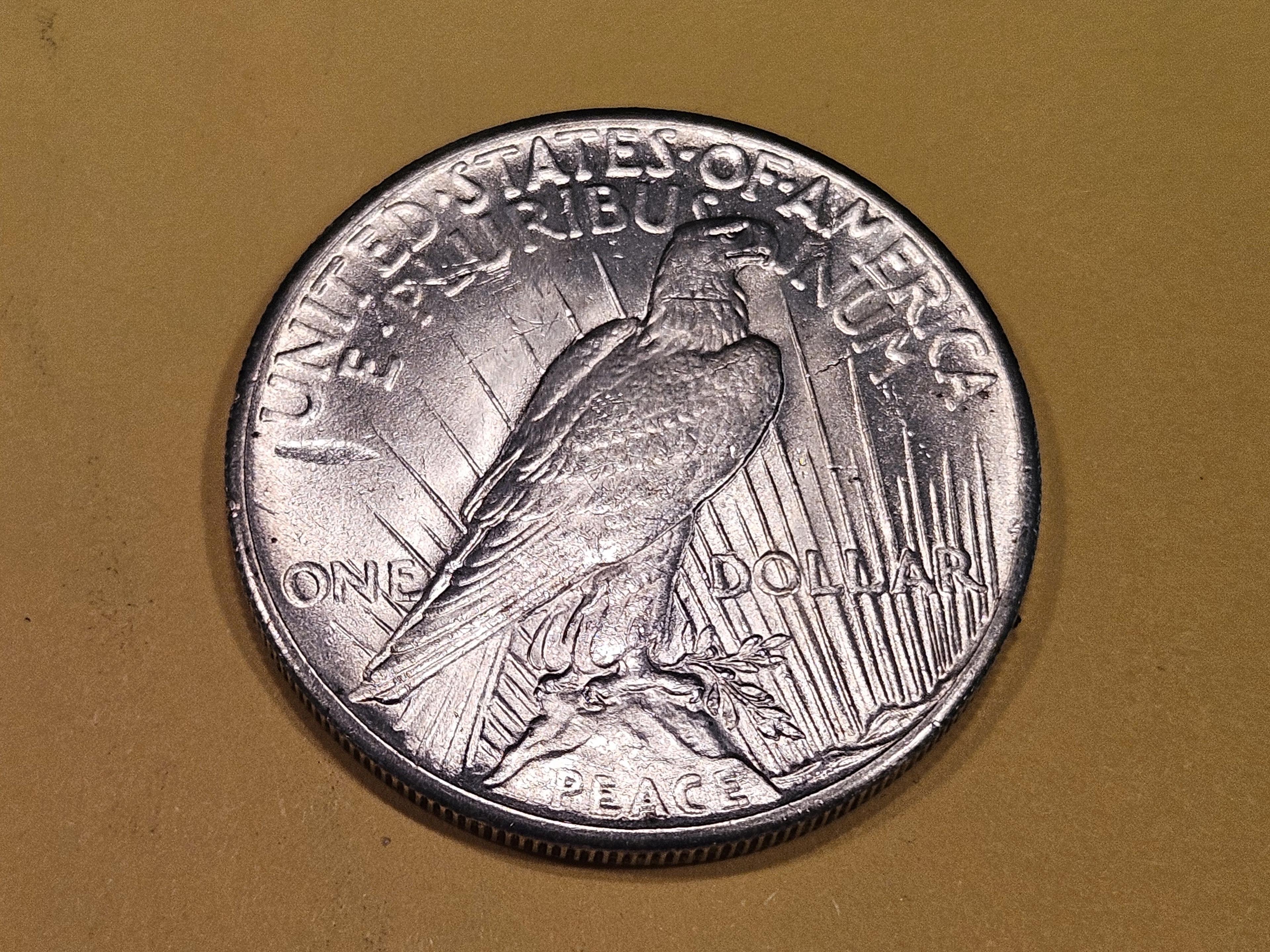 ** KEY DATE ** 1928 Peace Dollar in Brilliant About Uncirculated - 58!