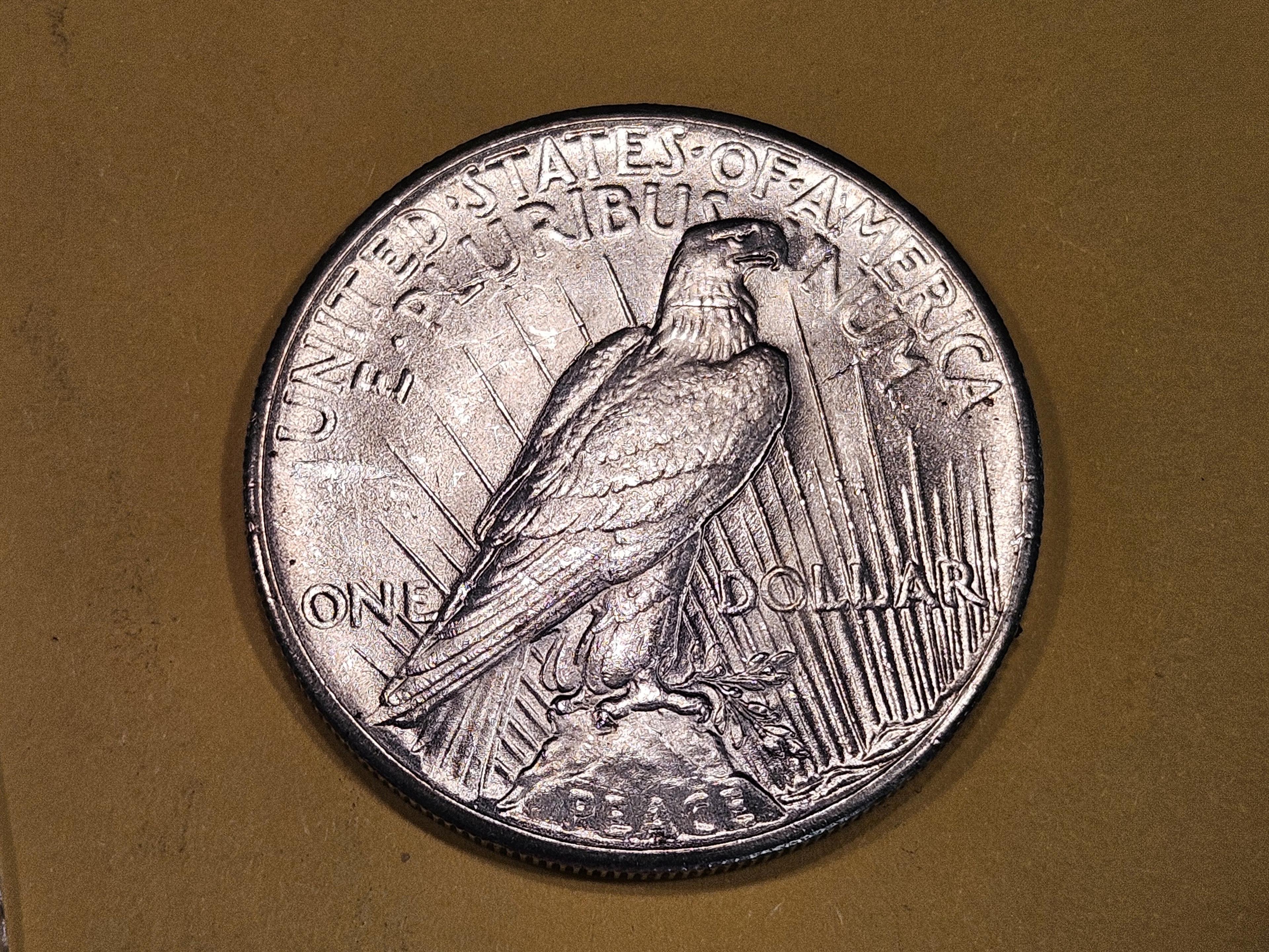 ** KEY DATE ** 1928 Peace Dollar in Brilliant About Uncirculated - 58!