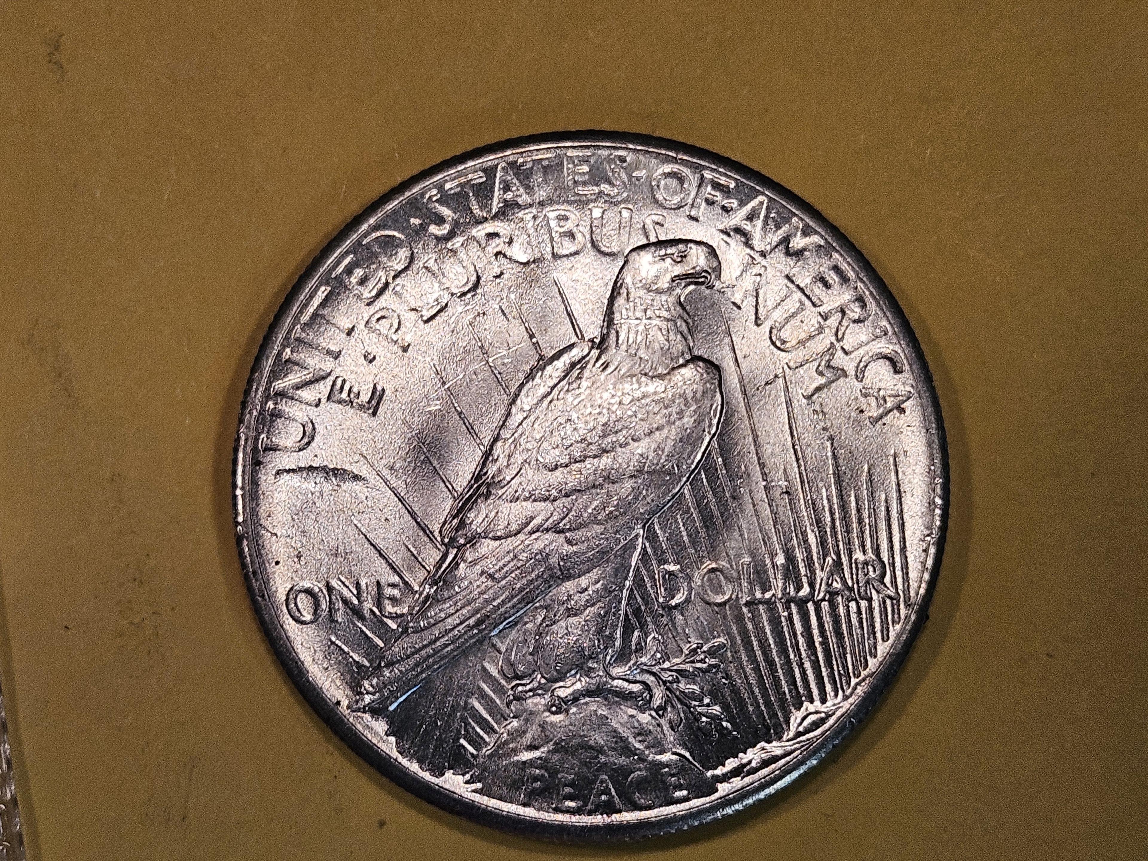 ** KEY DATE ** 1928 Peace Dollar in Brilliant About Uncirculated - 58!