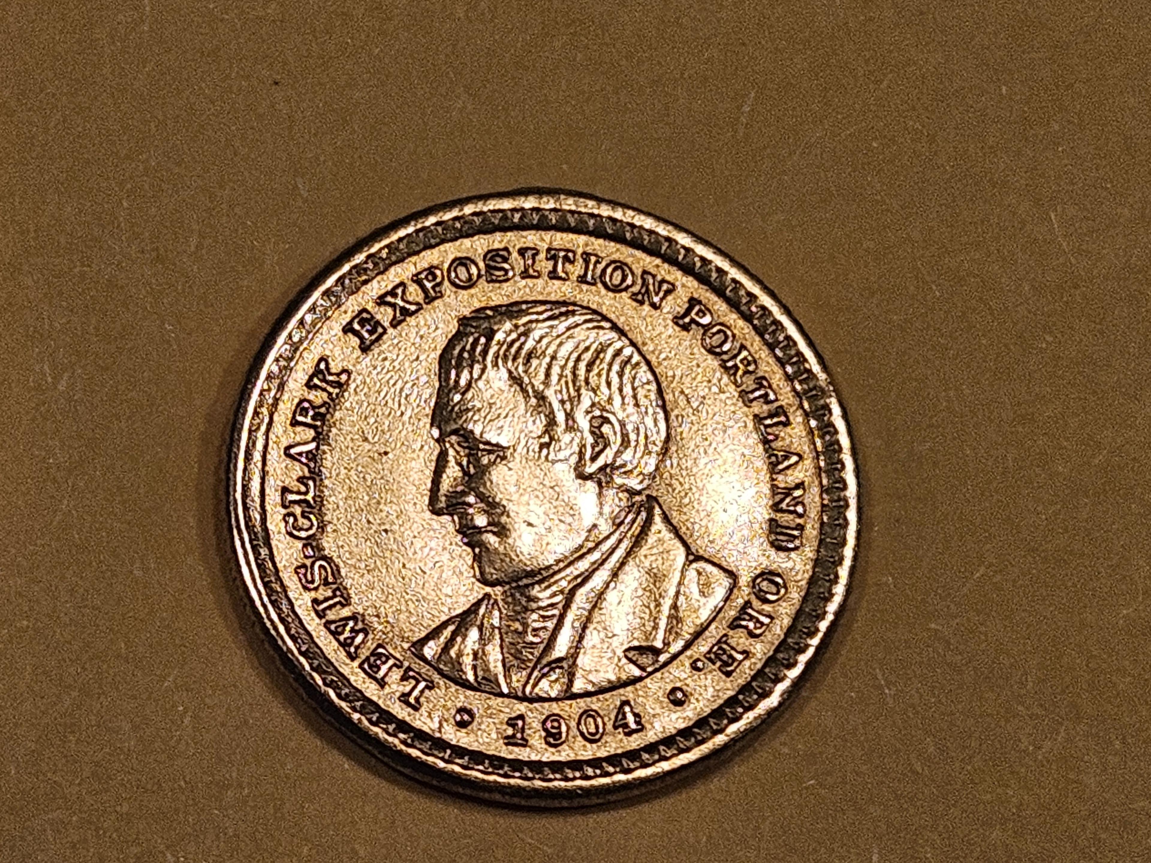 GOLD! Brilliant About Uncirculated plus - details 1904 Lewis & Clark Exposition GOLD Dollar