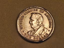 GOLD! Brilliant About Uncirculated plus - details 1904 Lewis & Clark Exposition GOLD Dollar