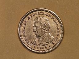 GOLD! Brilliant About Uncirculated plus - details 1904 Lewis & Clark Exposition GOLD Dollar