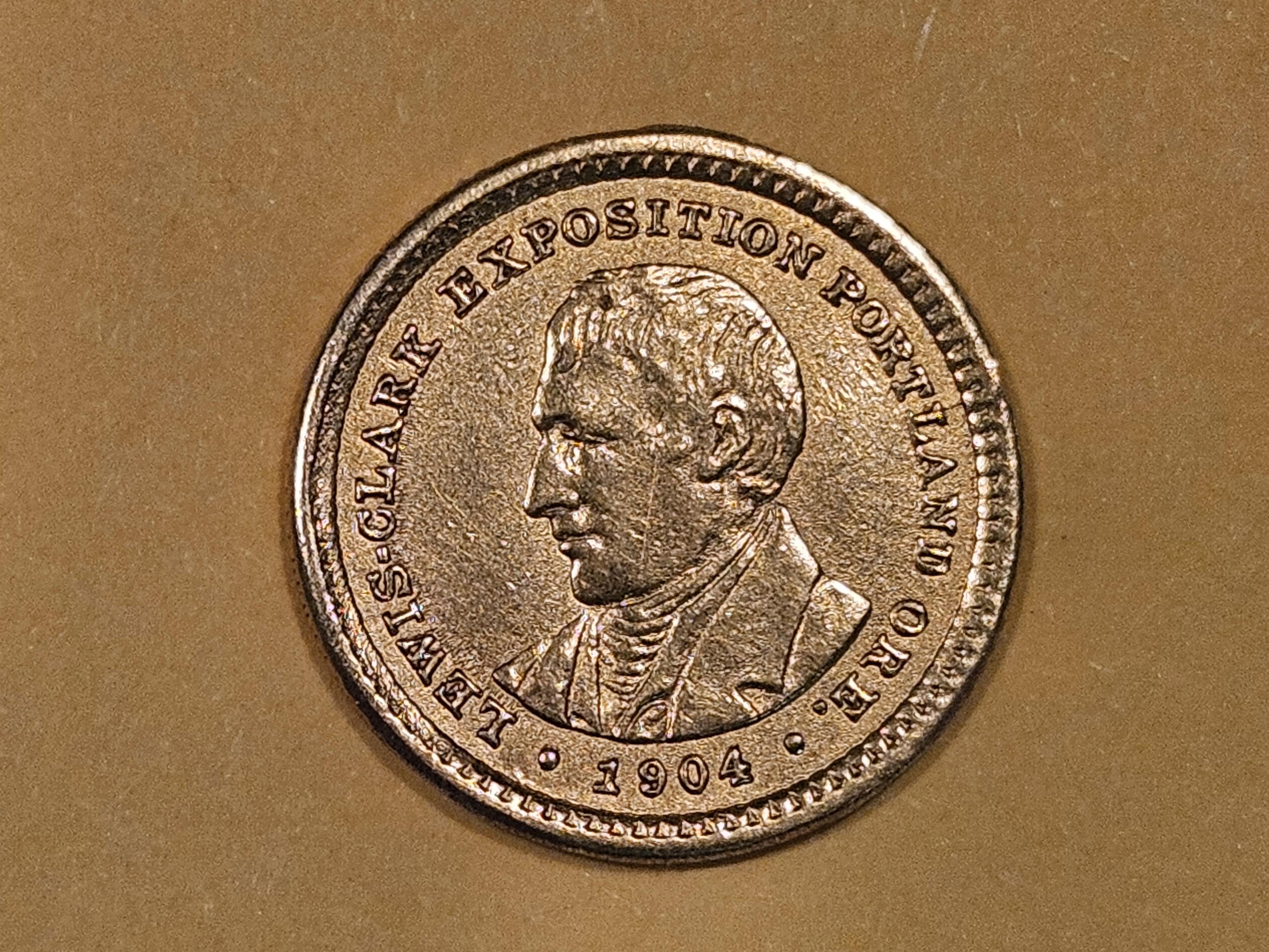 GOLD! Brilliant About Uncirculated plus - details 1904 Lewis & Clark Exposition GOLD Dollar
