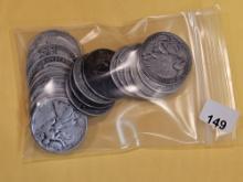 Twenty silver Half Dollars