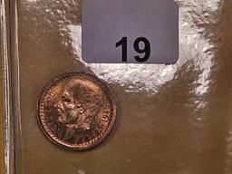 GOLD! Brilliant Uncirculated Mexico 1945 2 1/2 pesos