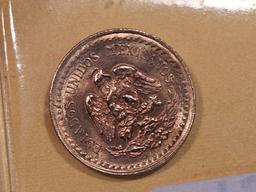GOLD! Brilliant Uncirculated Mexico 1945 2 1/2 pesos