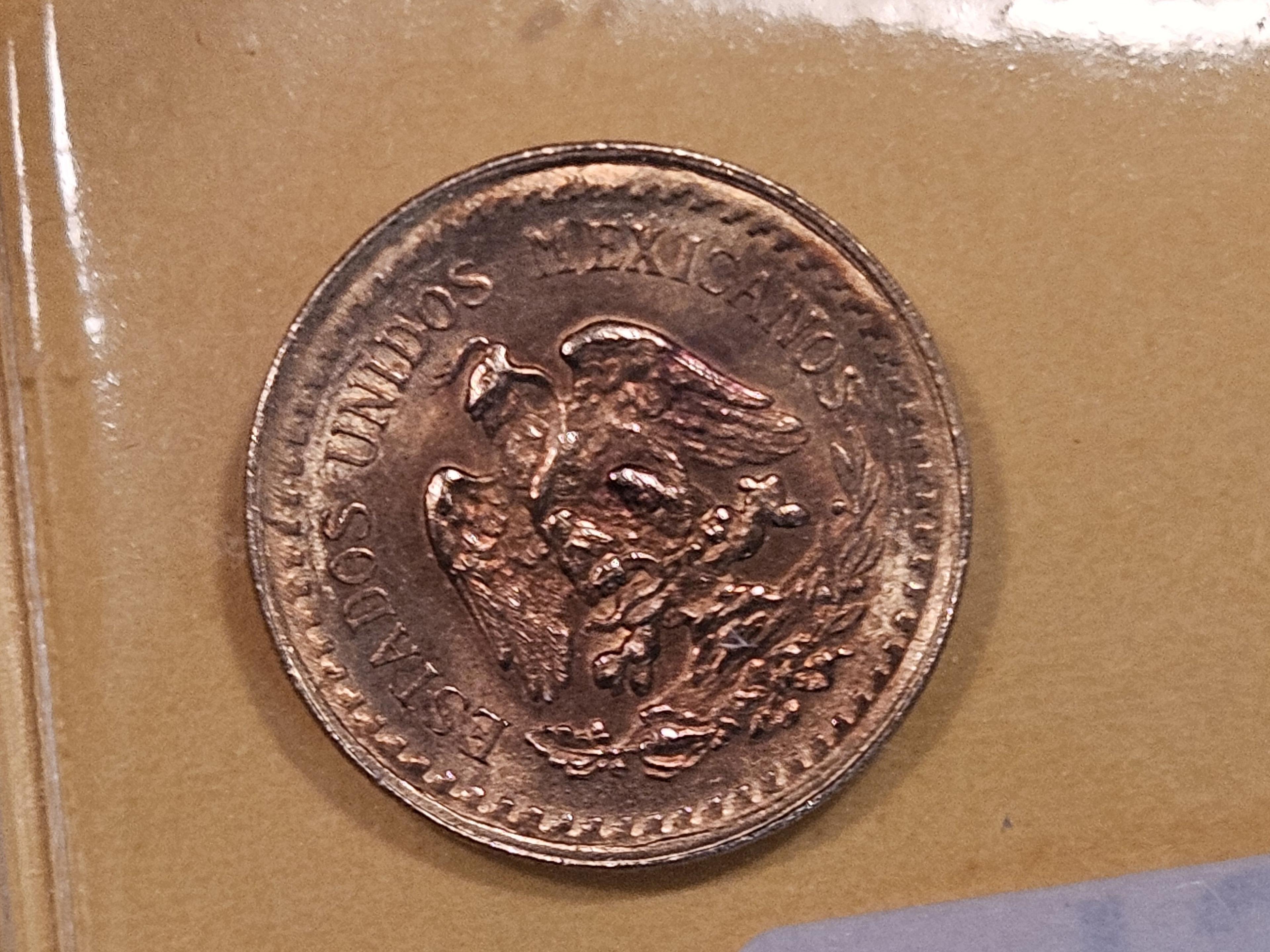 GOLD! Brilliant Uncirculated Mexico 1945 2 1/2 pesos